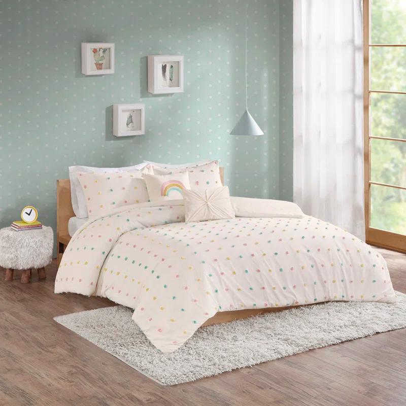 Callie Cotton Jacquard Pom Pom Comforter Set