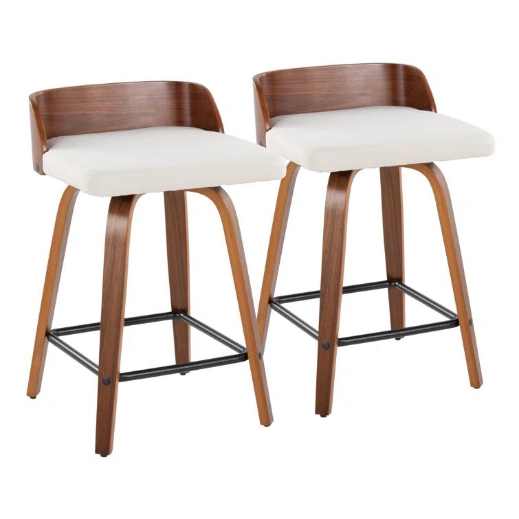 LumiSource Swivel Upholstered Counter Stool (Set of 2)