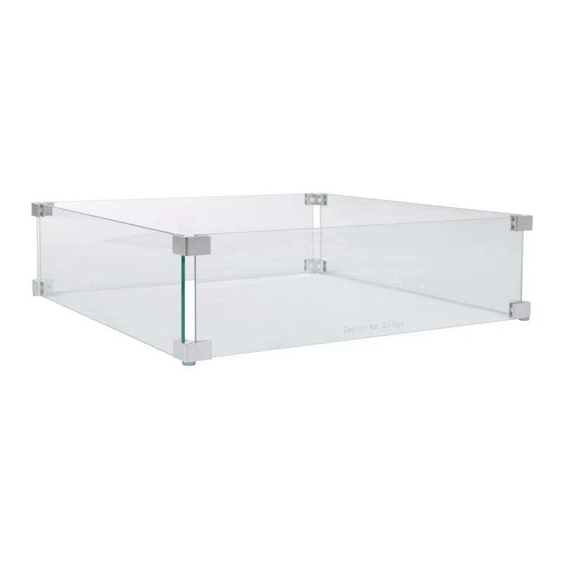 Fire Sense Wind Guard Clear Tempered Glass, Best Viewing Experience for Propane Gas Fire Pits & Patio Heater-22.5 Inches