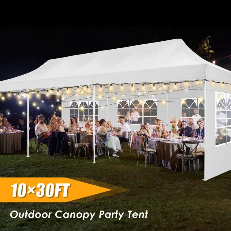 Cobizi 10×30 FT Pop Up Heavy Duty Party Tent with Walls Canopy Commercial Tent with Metal Frame