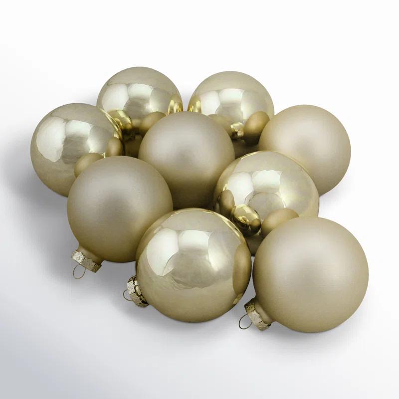 Glass Christmas Ball Ornament (Set of 9)