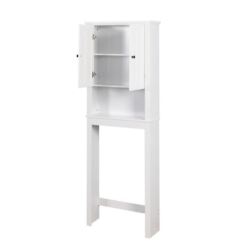 HLILish Bathroom Wooden Storage Cabinet Over-The-Toilet Space Saver With A Adjustable Shelf 23.62X7.72X67.32 Inch