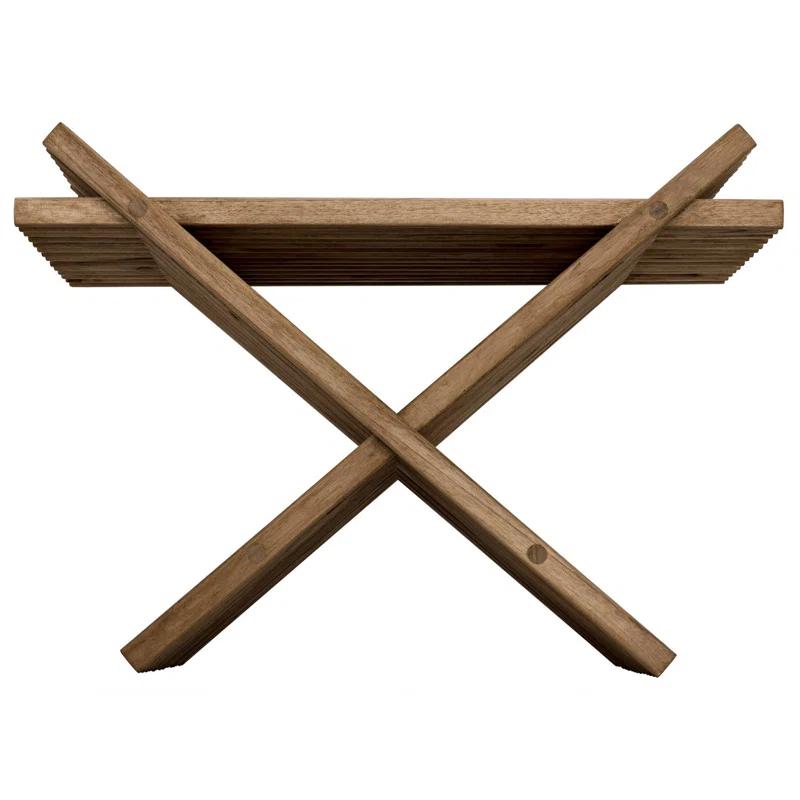 Noir Dede Solid Wood Accent Stool