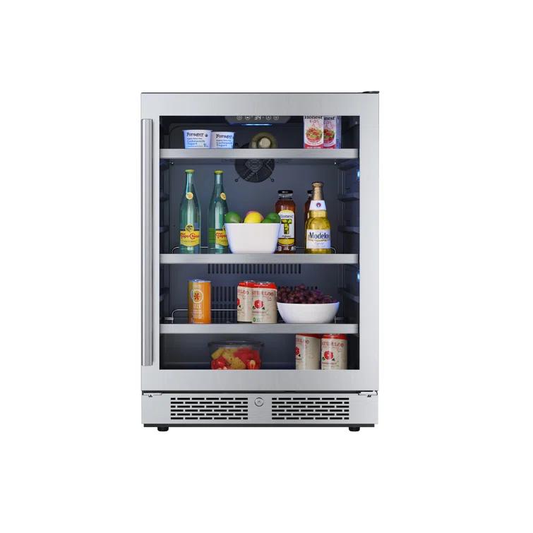 Avallon Avallon 23.8125'' W Convertible 140 Cans (12 oz.) Beverage Cooler with Glass Door