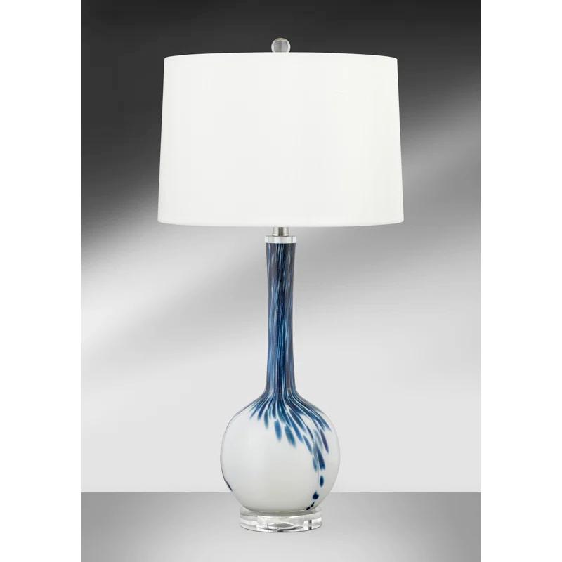Medallion Lighting Sanremo 30 in. Blue & White Glass Table Lamp
