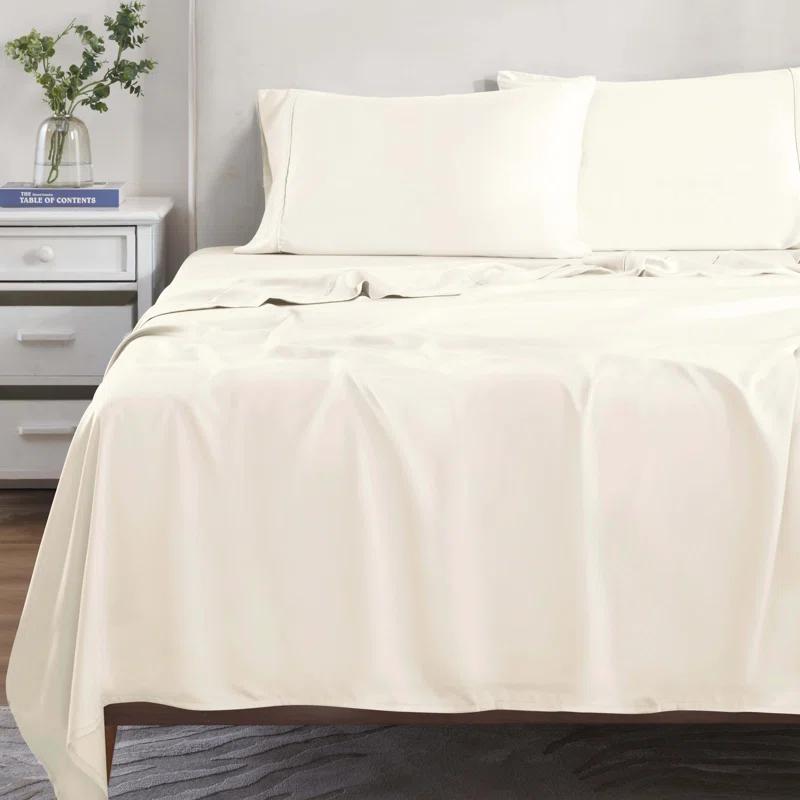 Superior Modal From Beechwood 300 Thread Count Lightweight Cooling Solid Deep Pocket Bed Sheet Set