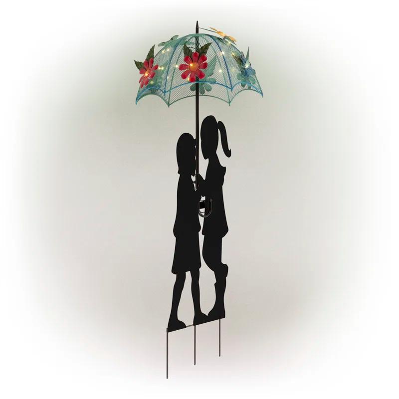 Winston Porter Gertrude Solar Girl and Boy Silhouette Garden Stake & Reviews | Wayfair