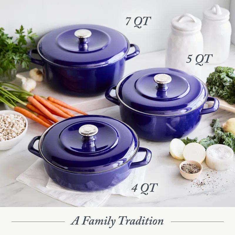 Merten and Storck Merten And Storck 7 Quarts Non-Stick Enameled Cast Iron Round Dutch Oven