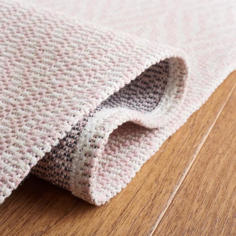 Martha Stewart Rugs Martha Stewart 484 Cotton Geometric Rug in Pink/Ivory