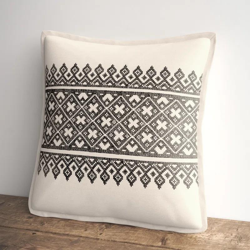 Pentas Geometric Linen Throw Pillow