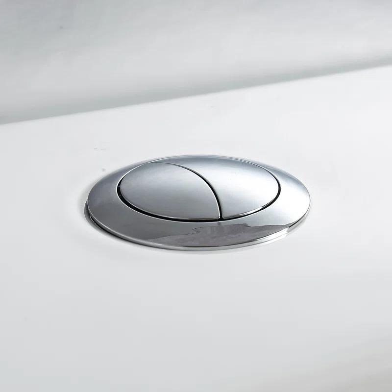 1-Piece 0.8/1.28 GPF Dual Flush Elongated Modern Toilet Soft Closing Seat, Quick Release In White Seat Included