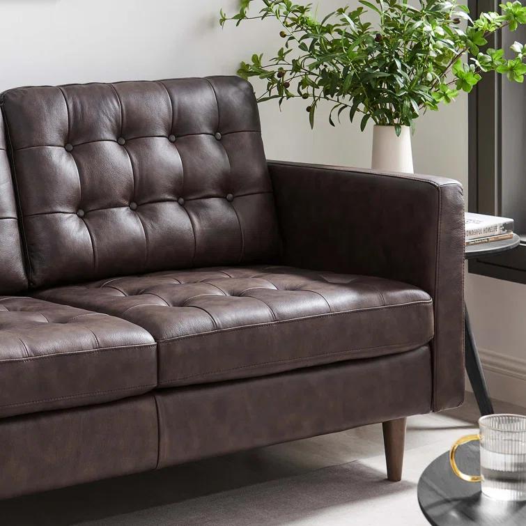 Modway Modway Exalt Tufted Leather Loveseat