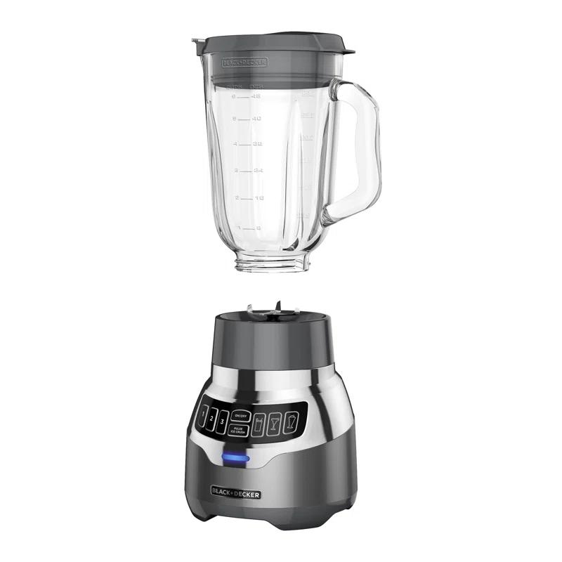 BLACK+DECKER BLACK+DECKER PowerCrush Digital Blender with Quiet Technology, Stainless Steel, BL1300DG-T