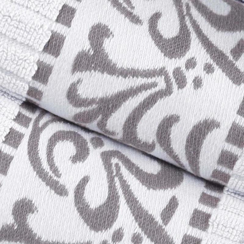 Superior Athens Cotton Medium Weight Floral Border Greek Key Trim 8 Piece Assorted Towel Set by Superior