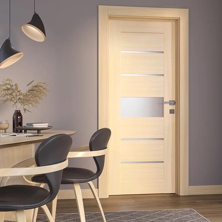 Belldinni Avon 07-06 DIY-Friendly Manufactured Wood Frosted Glass Paneled Interior Single Swing Door