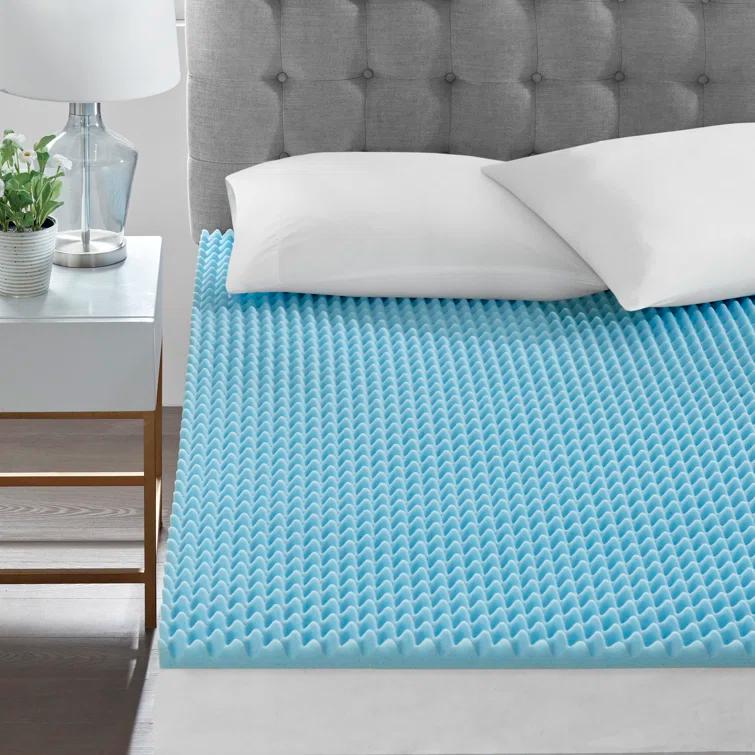 Madison Park 1.5" Gel Memory Foam All Season Reversible Cooling Mattress Topper
