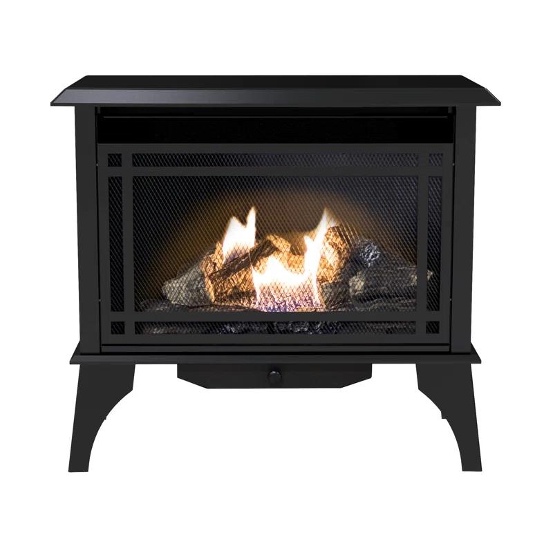 Comfort Glow Comfort Glow 30,000 BTU Ventless Gas Stove The Monterey, Dual Fuel (LP/NG), Concealed Controls, Adjustable Thermostat, Realistic Oak Log Set, Heats 1,250 Sq Ft- Gas Stove for Indoor Use