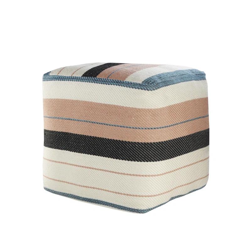 Dakota Fields Argueta Outdoor Performance Striped Pouf Ottoman
