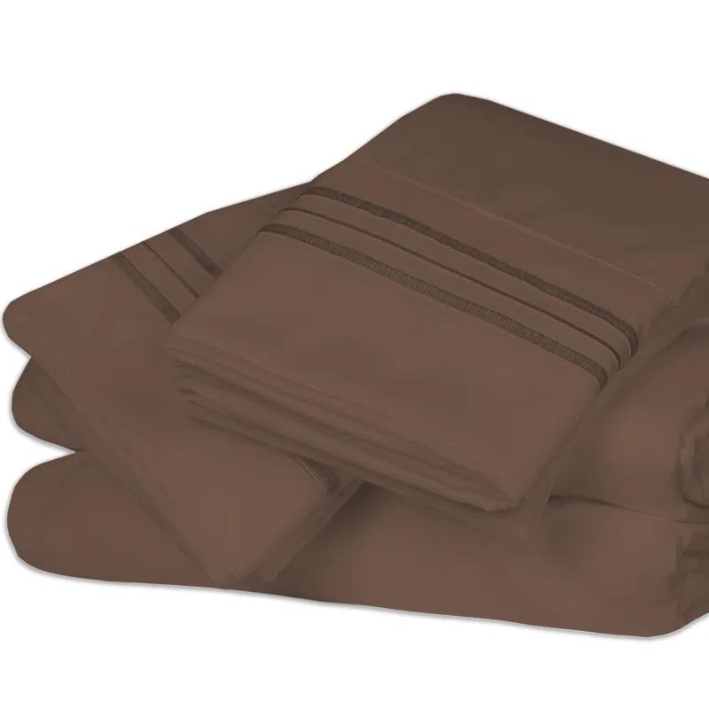 Sweet Home Collection Luxurious Classic Soft Solid 1800 Series Microfiber Sheet Set, Various Colors and Sizes