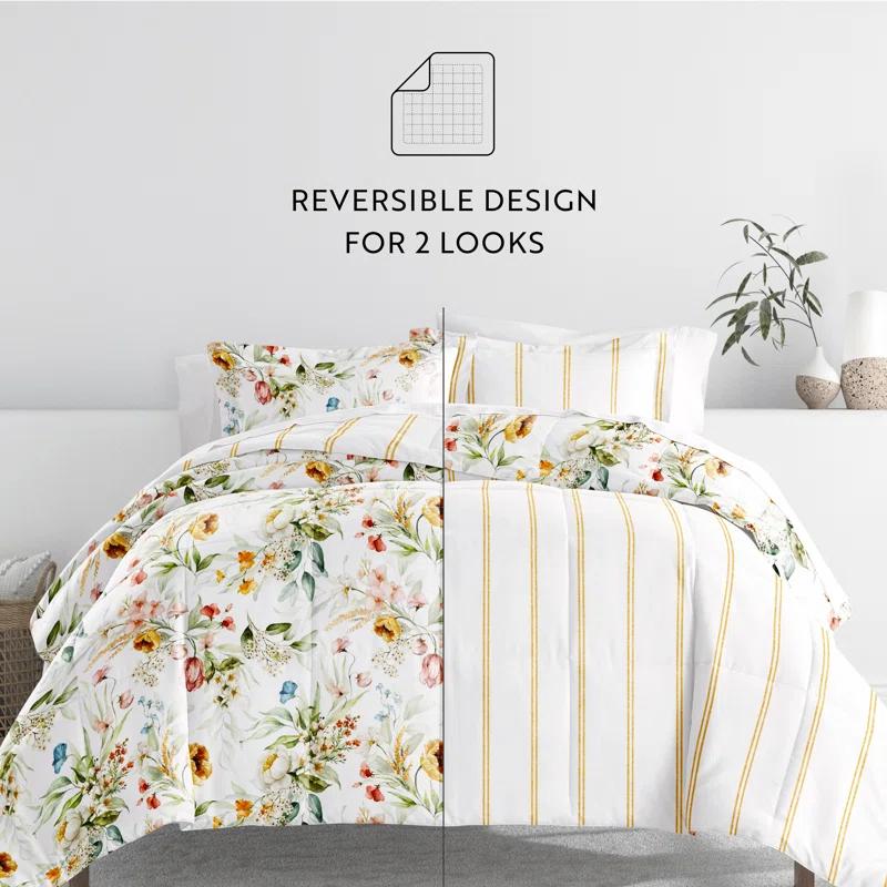 IEnjoy Home 7-Piece Bedding Bundle - Pattern Comforter and Sheet Set