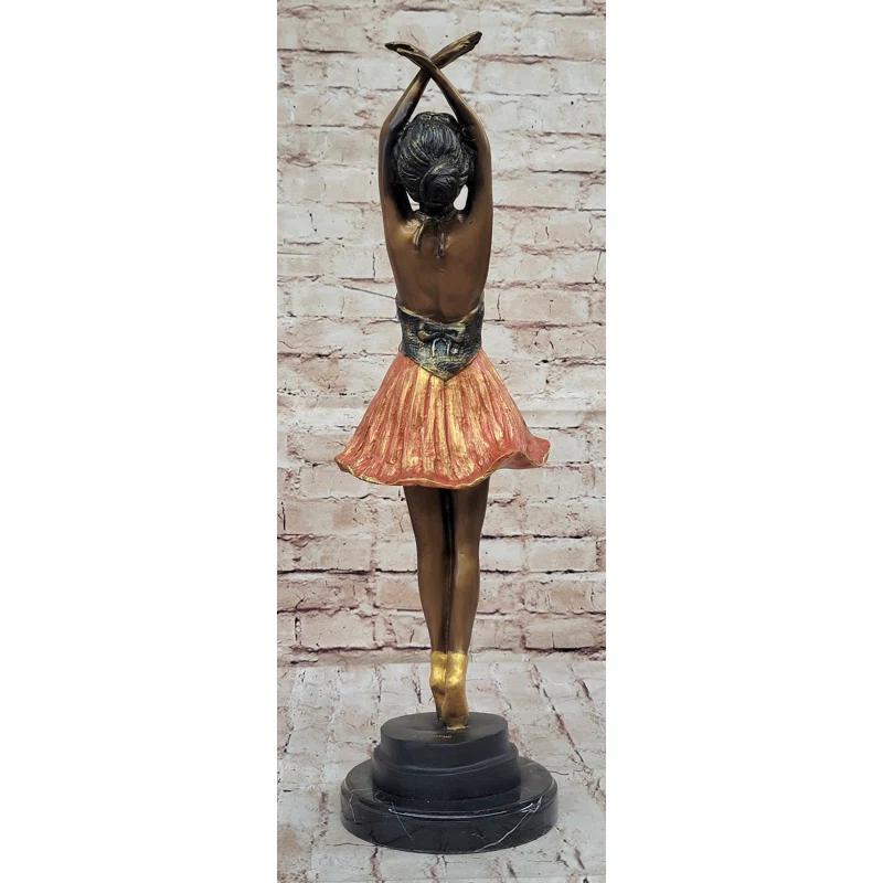 Ballerina Ballet Dancer Bronze Statue Sculpture Figure Figurine Decor 21 Inches X 6 Inches