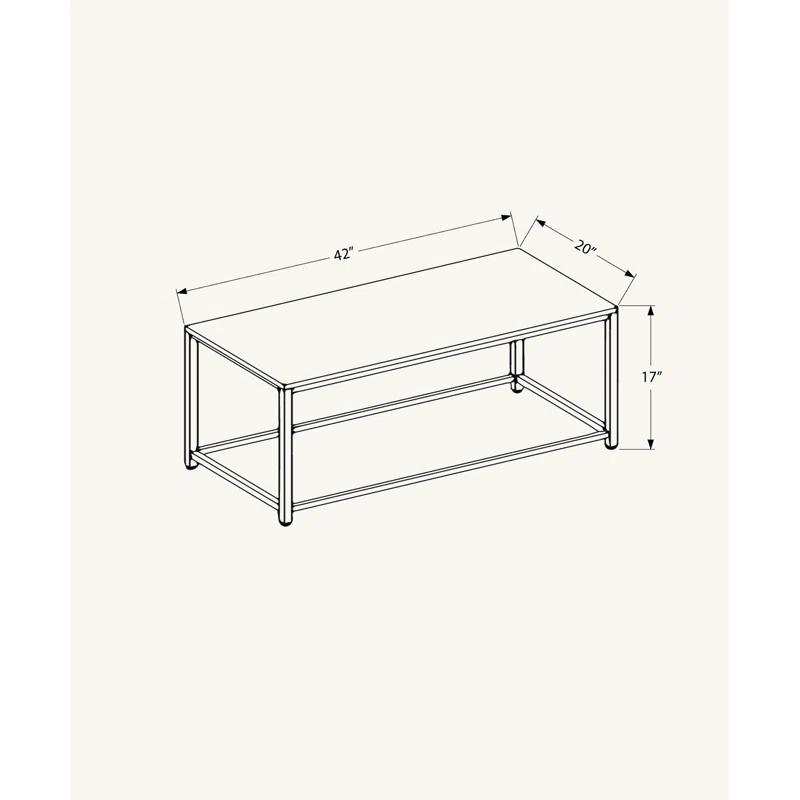 Wrought Studio™ Coffee Table, Accent, Cocktail, Rectangular, Living Room, 42" L, Metal, Tile
