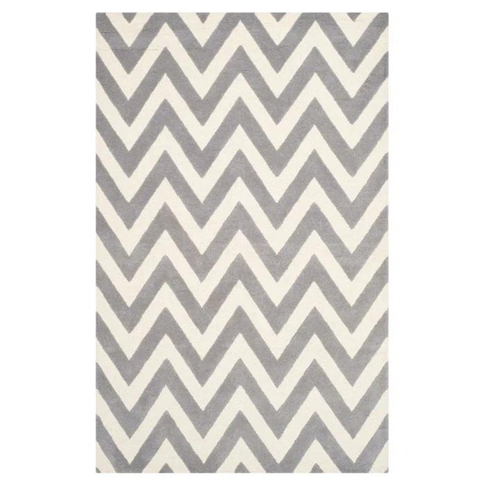 Hand Tufted Wool Chevron Rug