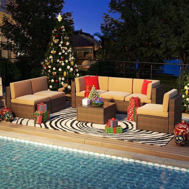 Aoxun 6 - Person Patio Conversation Sets