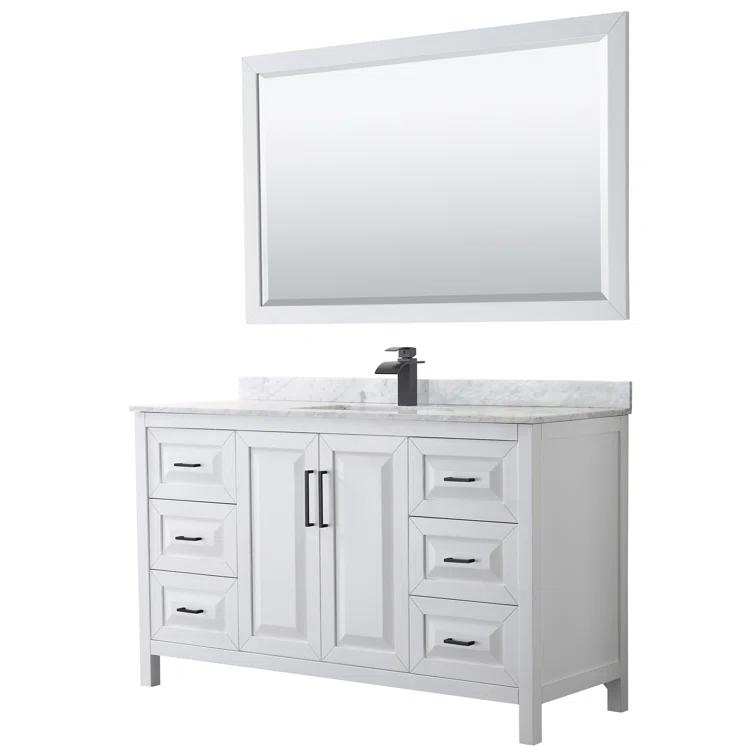 Wyndham Collection Daria 60'' Single Bathroom Vanity with Marble Top with Mirror