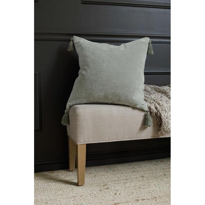 Bianca Velvet Pillow by Pom Pom at Home - Sage / Square