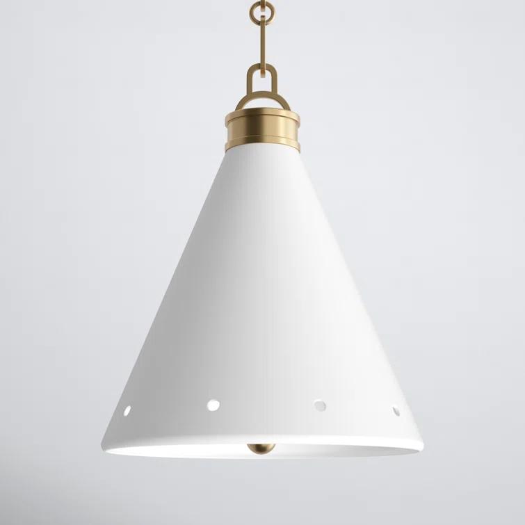 Buxton Pendant Light - White and Brass / Small