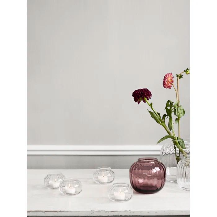 Clear Glass Primula Tealight Candle Holder