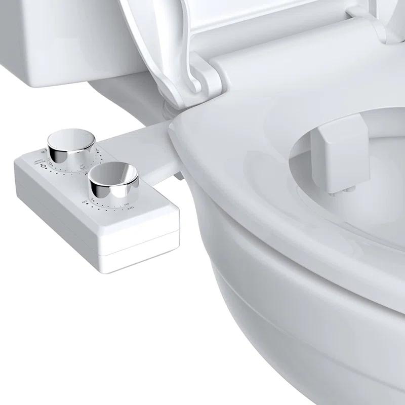 Hibbent Non-electric Dual Nozzle Toilet Seat Bidet, Water Pressure Control, Self Cleaning Sprayer JBY1103-CP