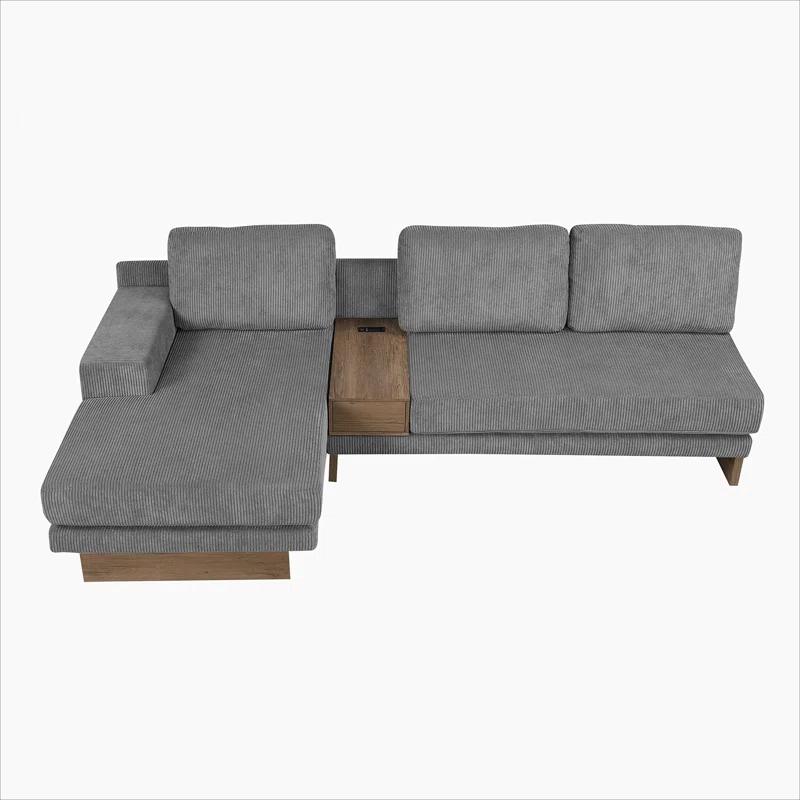 Beachcrest Home™ Doucette Modern Sofa 114" L-Shaped Sofa Sectional Sofa With Two USB Ports And Two Power Sockets