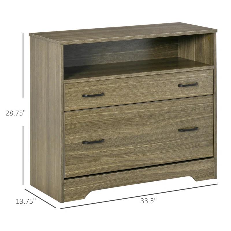 Vinsetto 33.5'' Wide 2 -Drawer File Cabinet