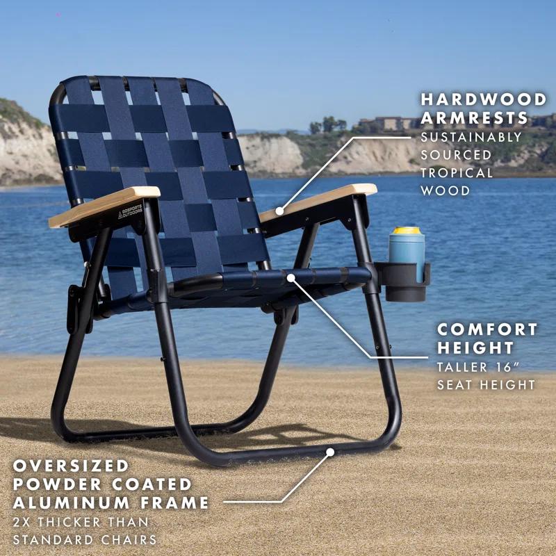 GoSports GoSports Outdoors WOVN Premium Beach & Camping Chair - Folding Backpack Chair for Adults