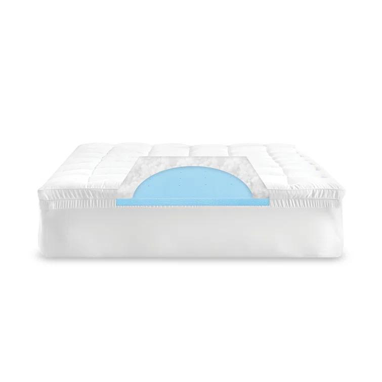 BodiPEDIC 4" Hybrid Memory Foam And Fiber Mattress Topper