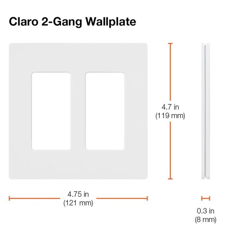Lutron Lutron White Dual Gang Rocker Plastic Decorator Faceplate 1 pk
