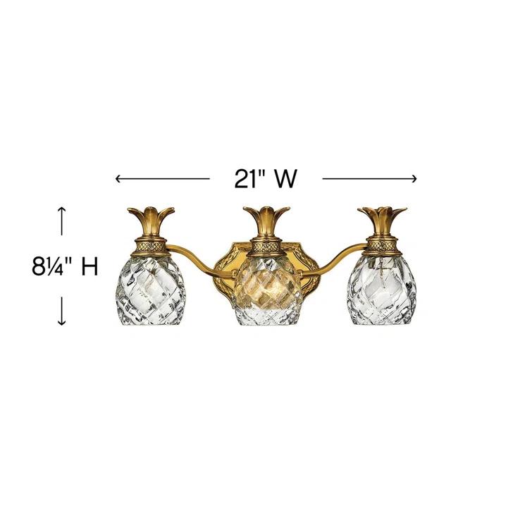Plantation 3-Light Pineapple Bath Vanity Fixture