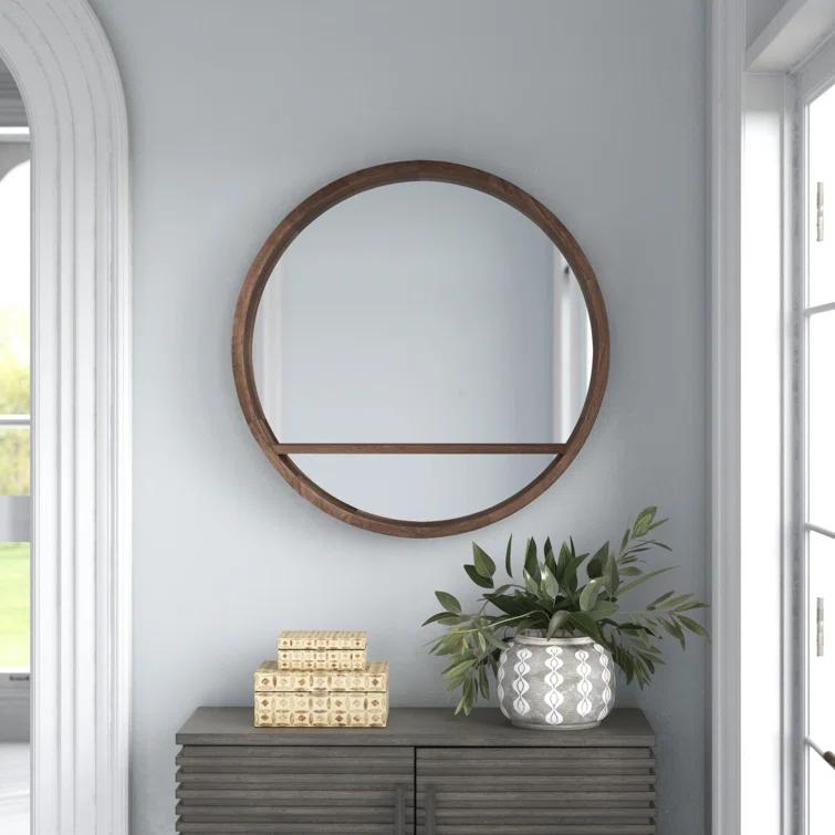 Shane Flat Wall Mirror with Shelves
