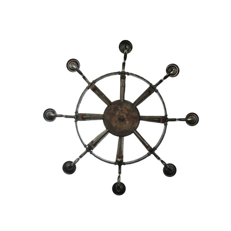 Meyda Lighting Rustic Lodge 8 - Light Wagon Wheel Chandelier