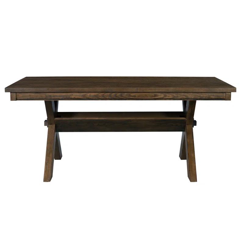Kelly Clarkson Home Gigi 70" Solid Wood Farmhouse Trestle Base Dining Table