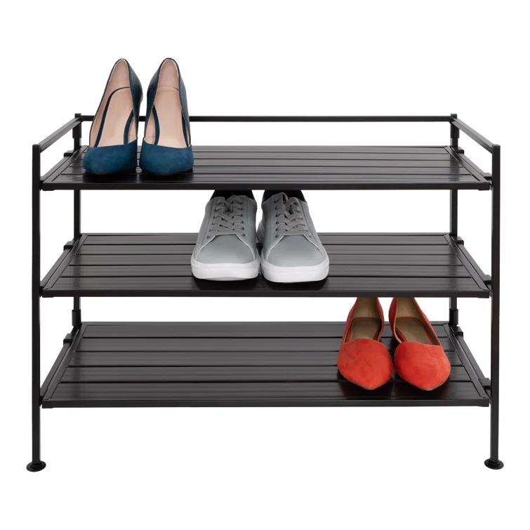 Seville Classics 3-Tier (12 Pair) Stackable Resin Shoe Storage Rack
