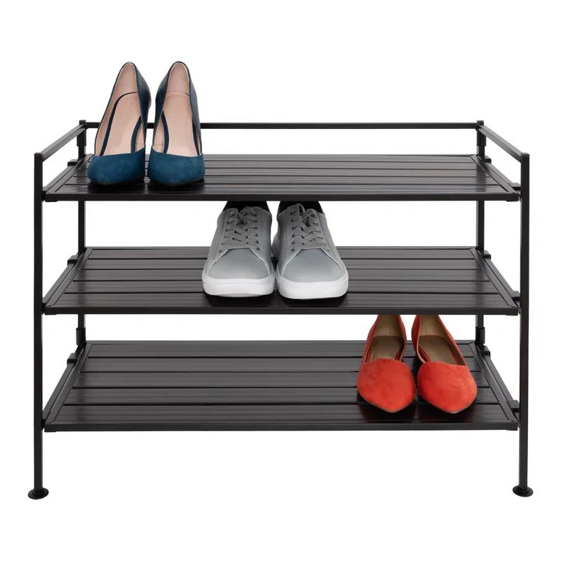 3-Tier (12 Pair) Stackable Resin Shoe Storage Rack
