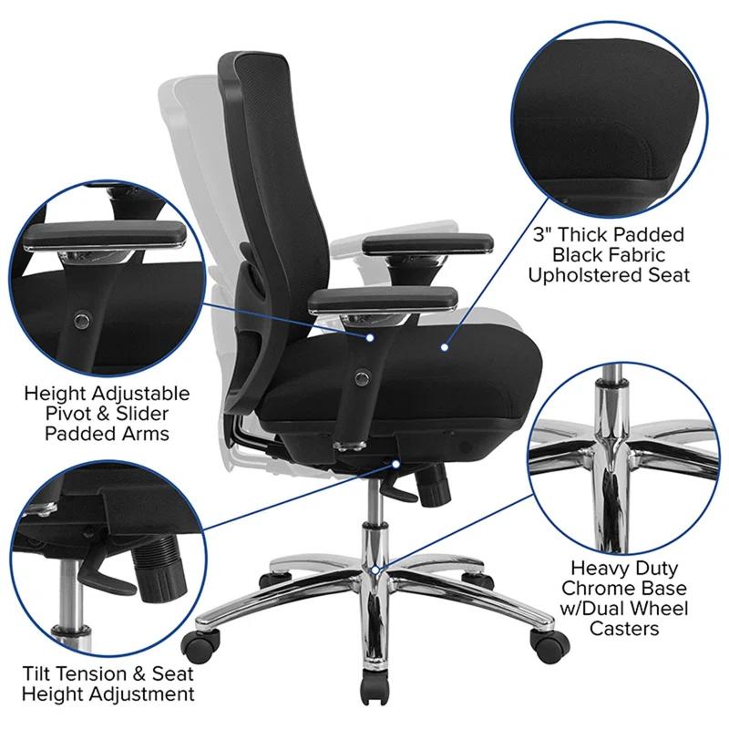 Flash Furniture Hercules 24/7 Intensive Use Big & Tall 350 lb. Rated Mesh Multifunction Chair