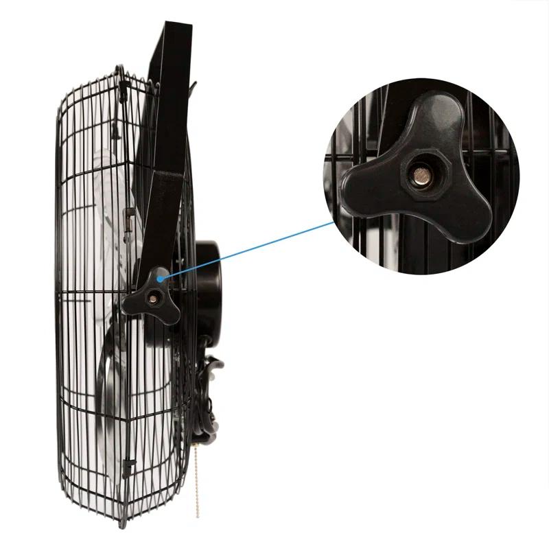 Newair Newair 18" High Velocity Wall Mount Fan, Heavy Duty Outdoor Fan, Adjustable Tilt and 3 Speeds up to 4012 CFM, Pull Chain Switch