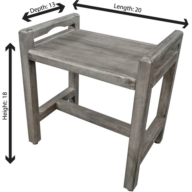 CoastalVogue 20'' W Teak Shower Bench with LiftAide