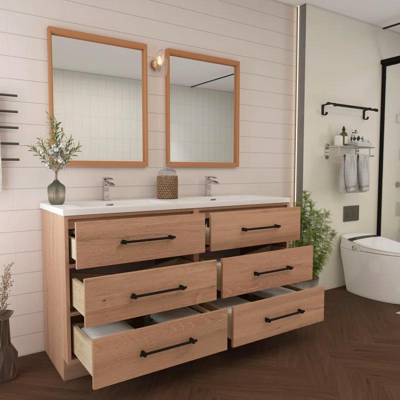 MEBO Victoria 58.9'' Double Bathroom Vanity with Acrylic Top