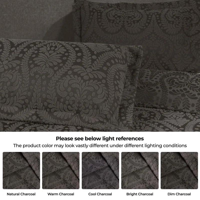 Superior Aspen Floral Scalloped Edge Cotton Blend Coverlet / Bedspread Set