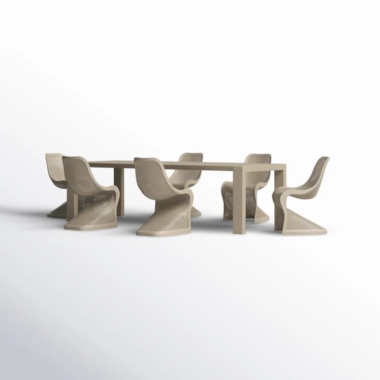 Farrah 118.1'' Rectangular 6 - Person Outdoor Dining Set